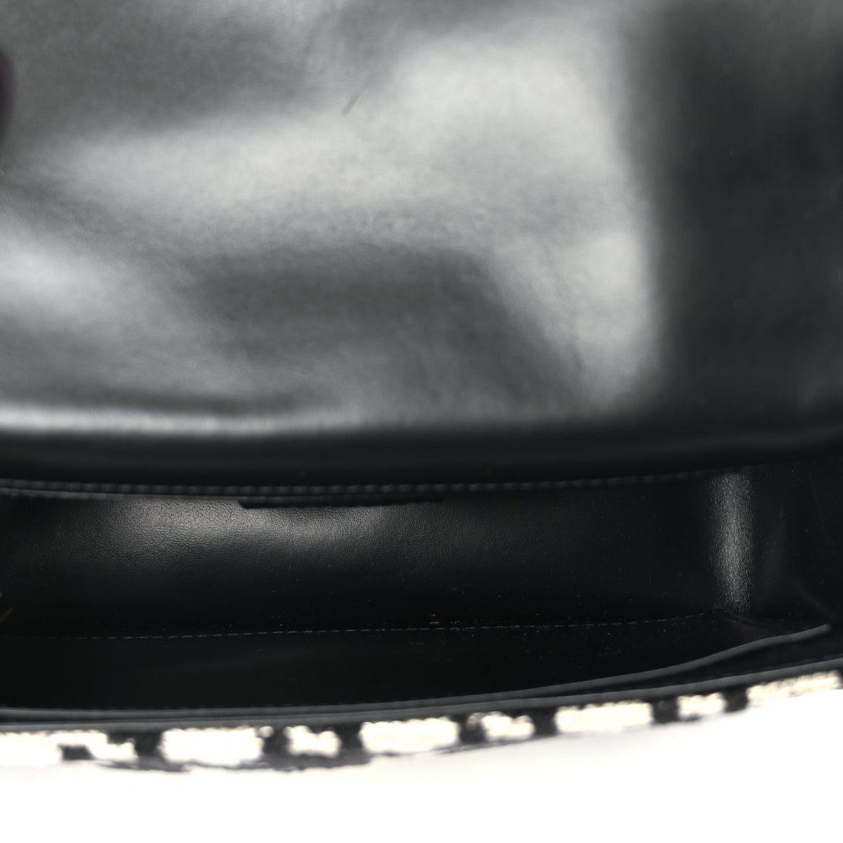 Christian Dior Technical Canvas Macro Houndstooth Medium Caro Bag Black White Rovelle Bags