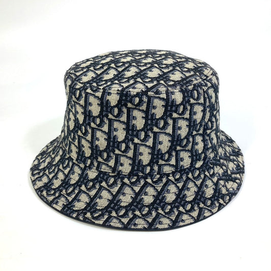 Christian Dior hat 113C907A4502 Canvas / leather Navy Oblique Bucket Women M Rovelle Bags