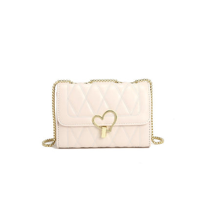 Chanel Bags Women Bag Winter Online Influencer Diamond Chain Metal Heart Shoulder Messenger Bag Rovelle Bags