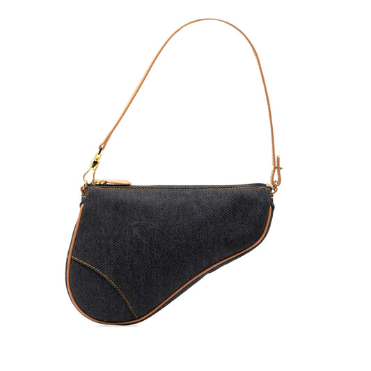 Blue Dior Mini Denim Saddle Pochette Shoulder Bag Rovelle Bags