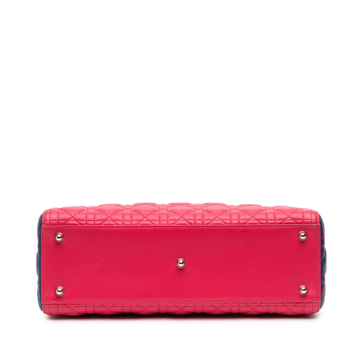 Pink Dior Large Tricolor Lambskin Cannage Lady Dior Satchel Rovelle Bags