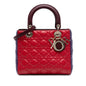 Red Dior Medium Tricolor Lambskin Cannage Lady Dior Satchel Rovelle Bags