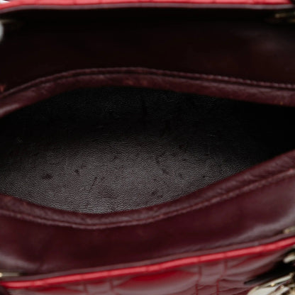 Red Dior Medium Tricolor Lambskin Cannage Lady Dior Satchel Rovelle Bags