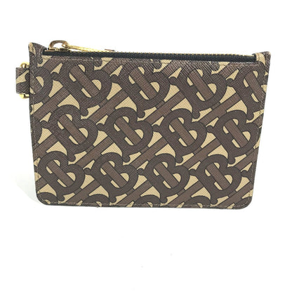 BURBERRY Coin case Leather / PVC Brown TB logo