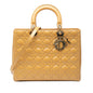 Yellow Dior Large Patent Cannage Lady Dior Satchel Rovelle Bags