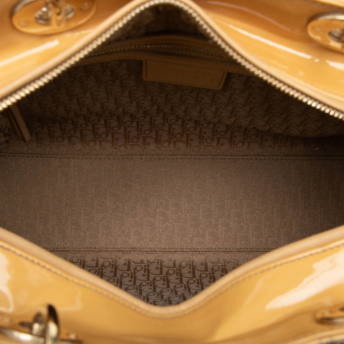 Yellow Dior Large Patent Cannage Lady Dior Satchel Rovelle Bags