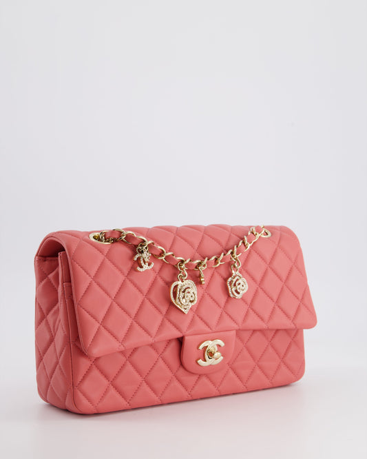 Chanel Pink Medium Single Flap Bag in Lambskin Leather with Champagne Gold Hardware Rovelle Bags