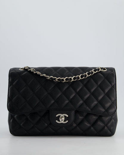 Chanel Flap Classic Caviar Leather Black Silver Shoulder Bag Style 4 Rovelle Bags