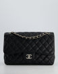 Chanel Flap Classic Caviar Leather Black Silver Shoulder Bag Style 4 Rovelle Bags