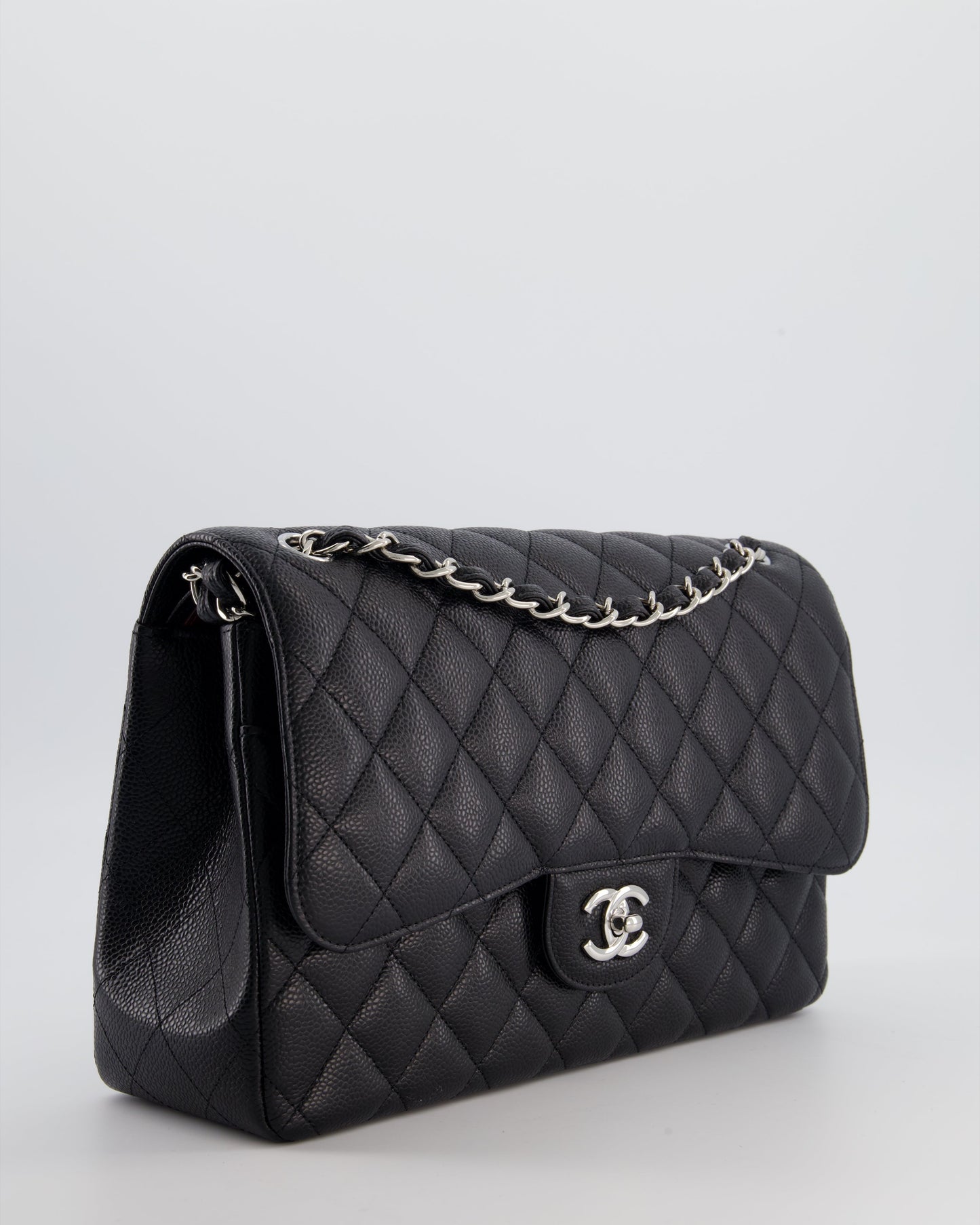 Chanel Flap Classic Caviar Leather Black Silver Shoulder Bag Style 3 Rovelle Bags