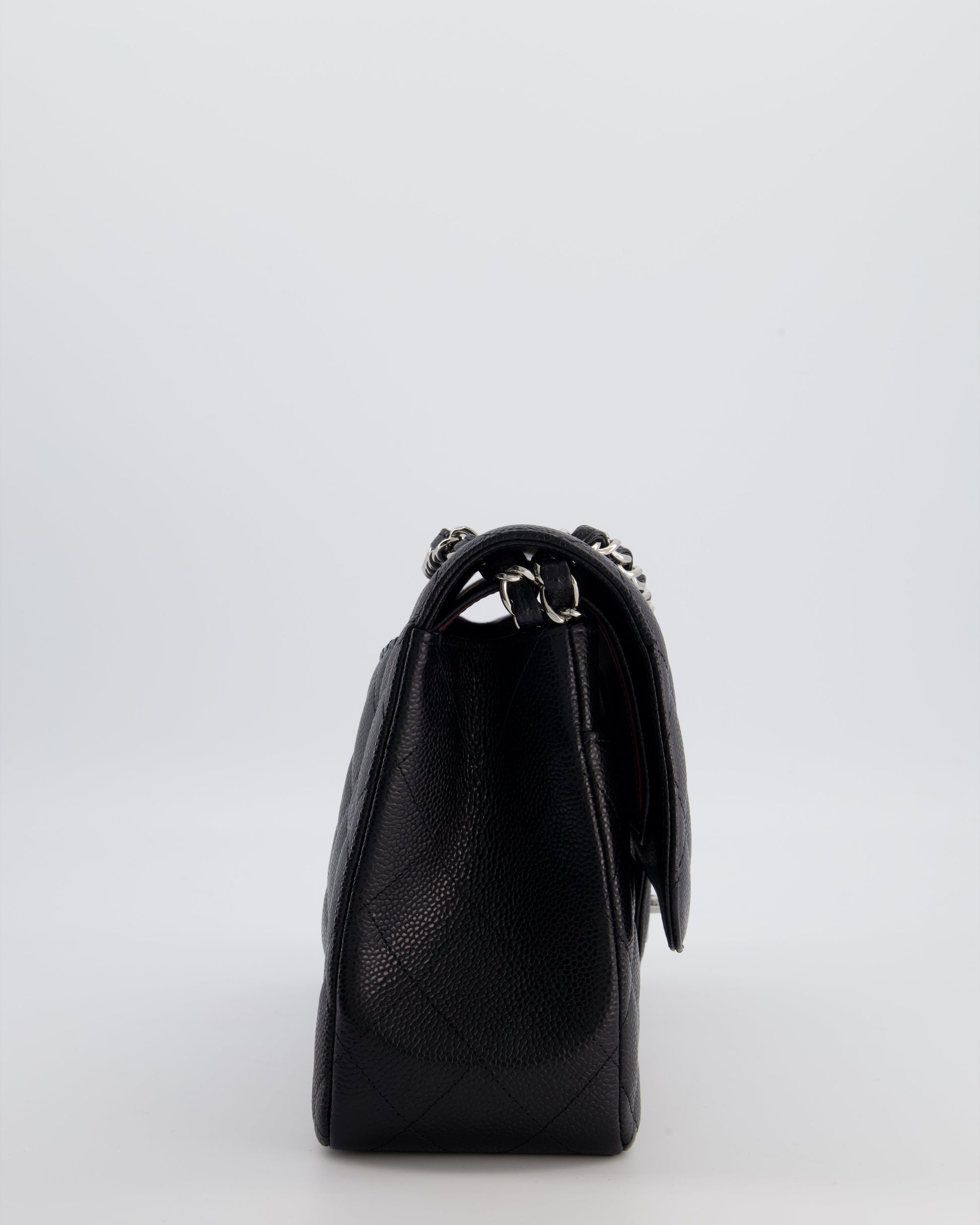 Chanel Flap Classic Caviar Leather Black Silver Shoulder Bag Style 3 Rovelle Bags