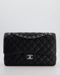 Chanel Flap Classic Caviar Leather Black Silver Shoulder Bag Style 3 Rovelle Bags