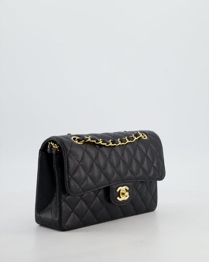 Chanel Flap Small Classic Caviar Leather Black Gold Shoulder Bag Style Rovelle Bags