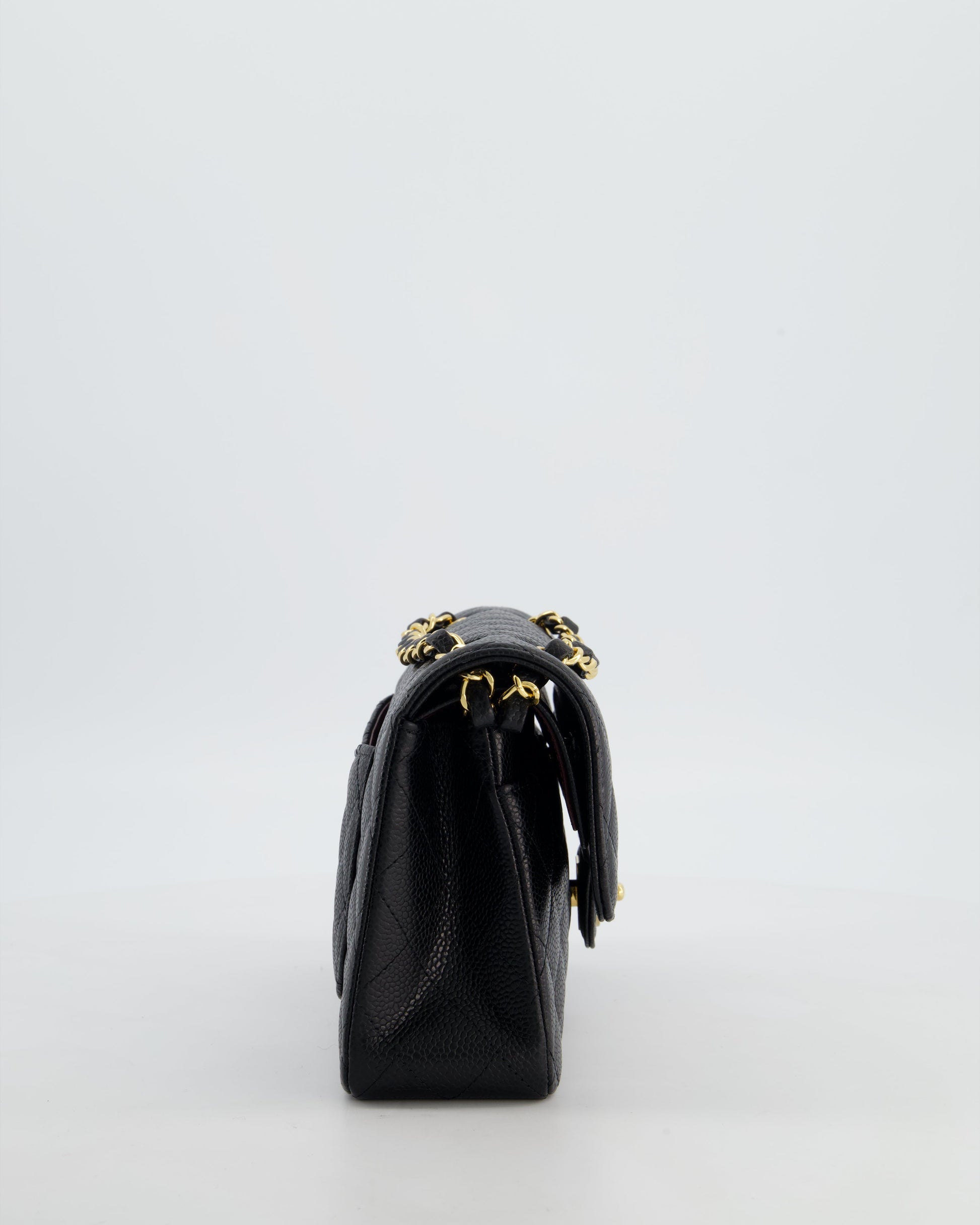 Chanel Flap Small Classic Caviar Leather Black Gold Shoulder Bag Style Rovelle Bags