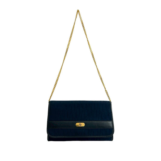Blue Dior Diorissimo Trotter Canvas Chain Shoulder Bag Rovelle Bags