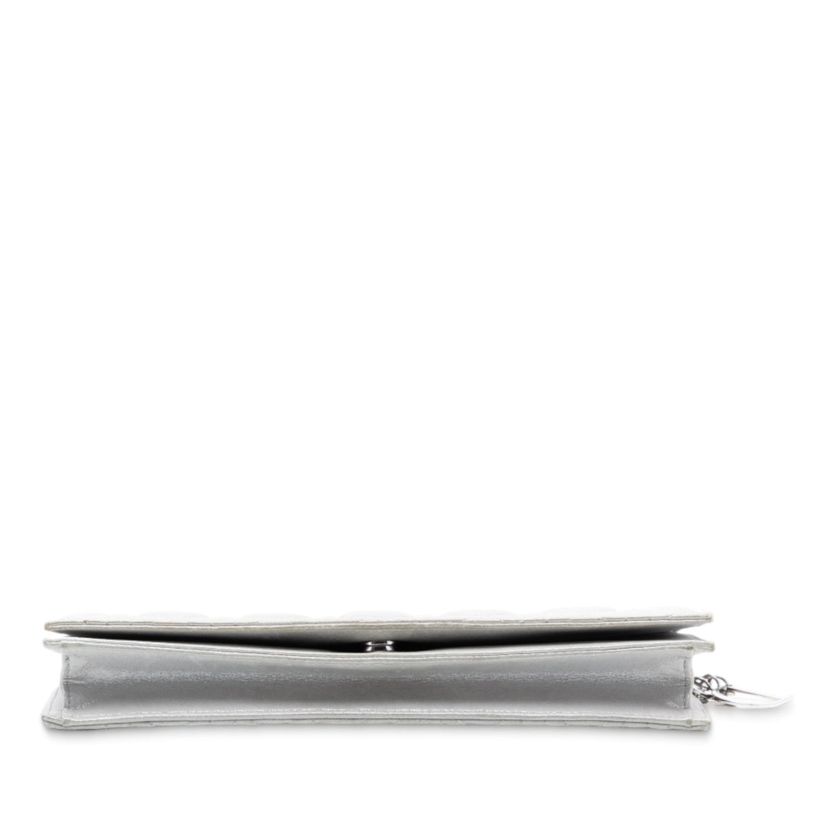 Silver Dior Iridescent Lambskin Cannage Lady Dior Convertible Clutch Crossbody Bag Rovelle Bags