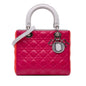 Pink Dior Medium Tricolor Lambskin Cannage Lady Dior Satchel Rovelle Bags