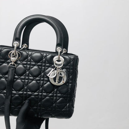 Dior Lady Dior Monogram Leather Shoulder Bag Rovelle Bags