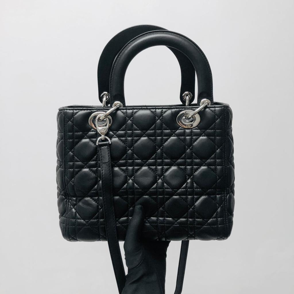 Dior Lady Dior Monogram Leather Shoulder Bag Rovelle Bags