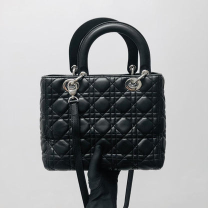 Dior Lady Dior Monogram Leather Shoulder Bag Rovelle Bags