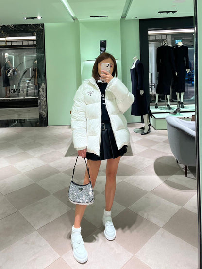 Prada Logo Down Jacket (White)