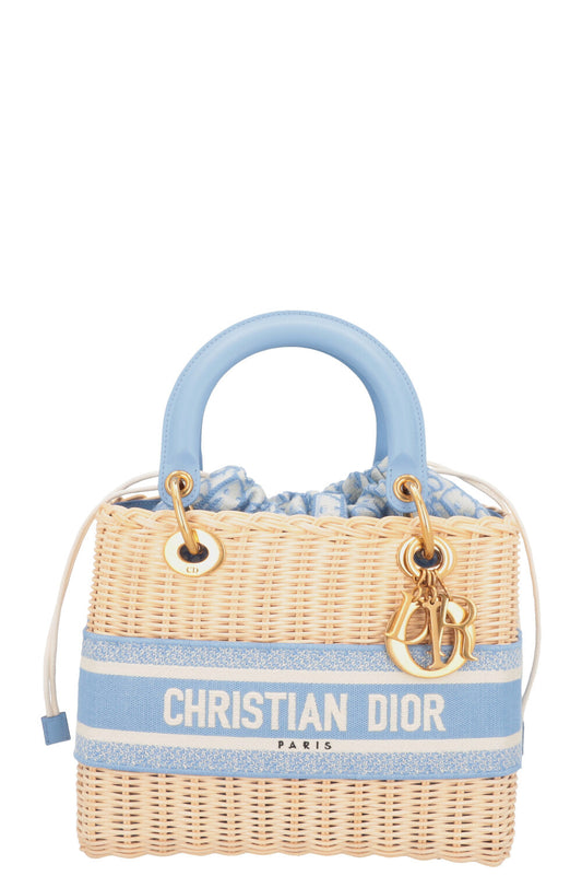 Christian Dior Dioriviera Medium Lady Dior Bag Blue Beige Rovelle Bags