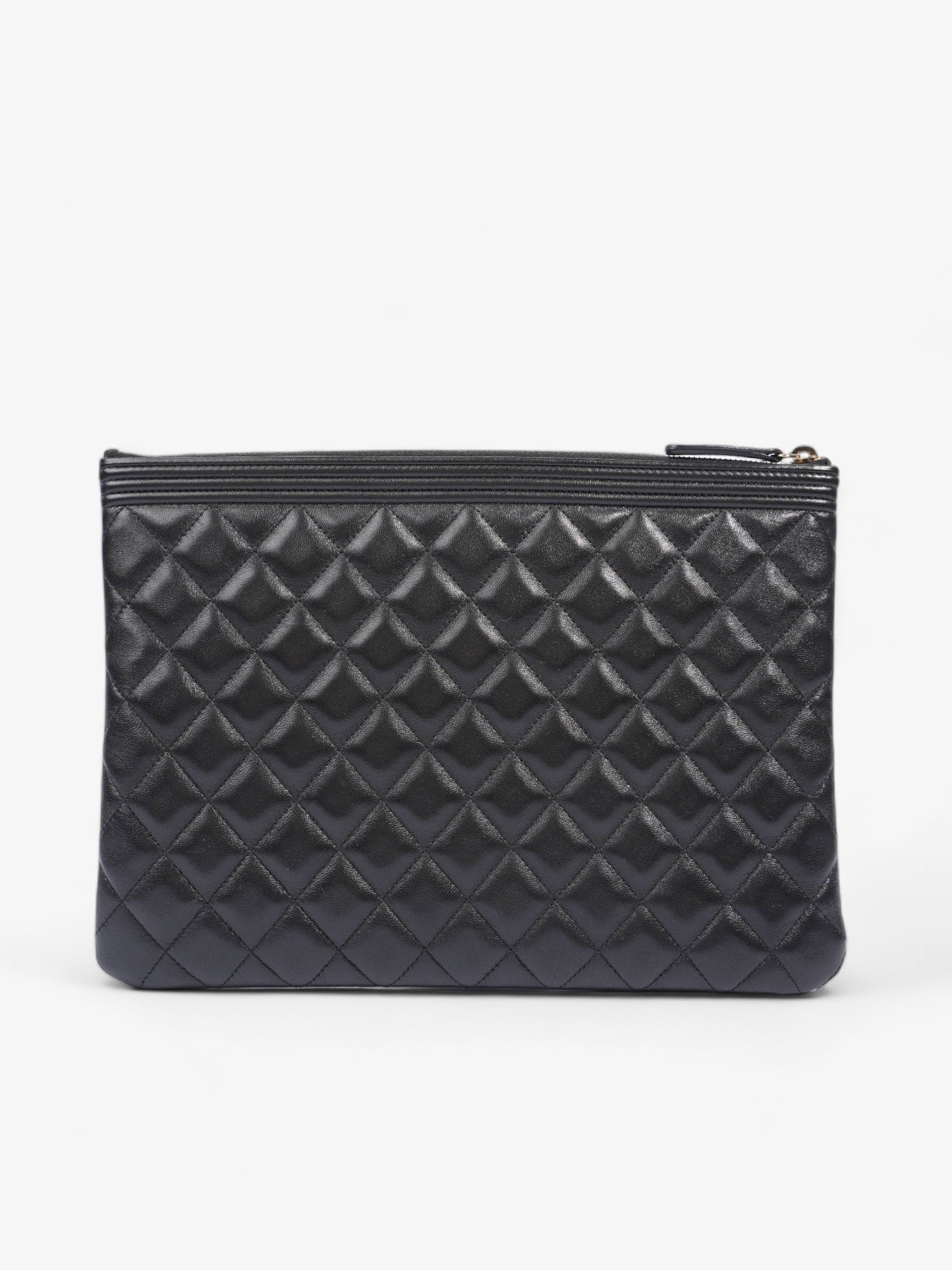Chanel Medium Boy Pouch Black Lambskin Leather Rovelle Bags