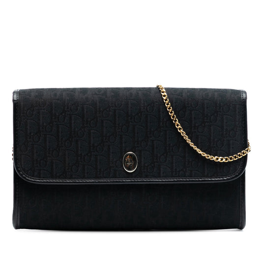 Black Dior Diorissimo Trotter Canvas Chain Shoulder Bag Rovelle Bags