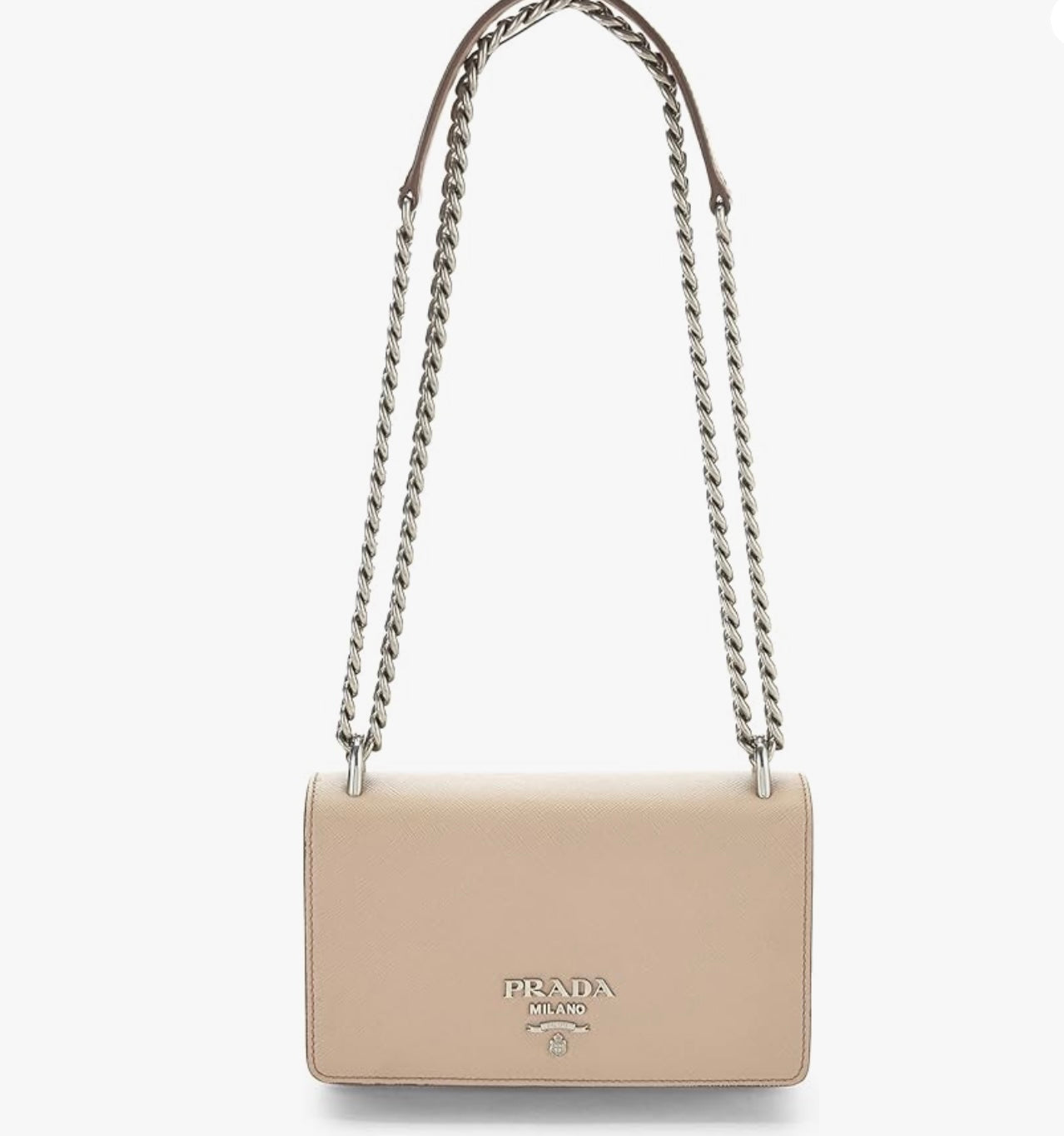 Prada Soft Calfskin Chain Shoulder Bag Rovelle Bags