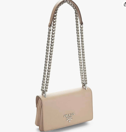 Prada Soft Calfskin Chain Shoulder Bag Rovelle Bags
