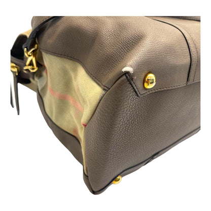 Burberry Mason And Leather Tote Bag