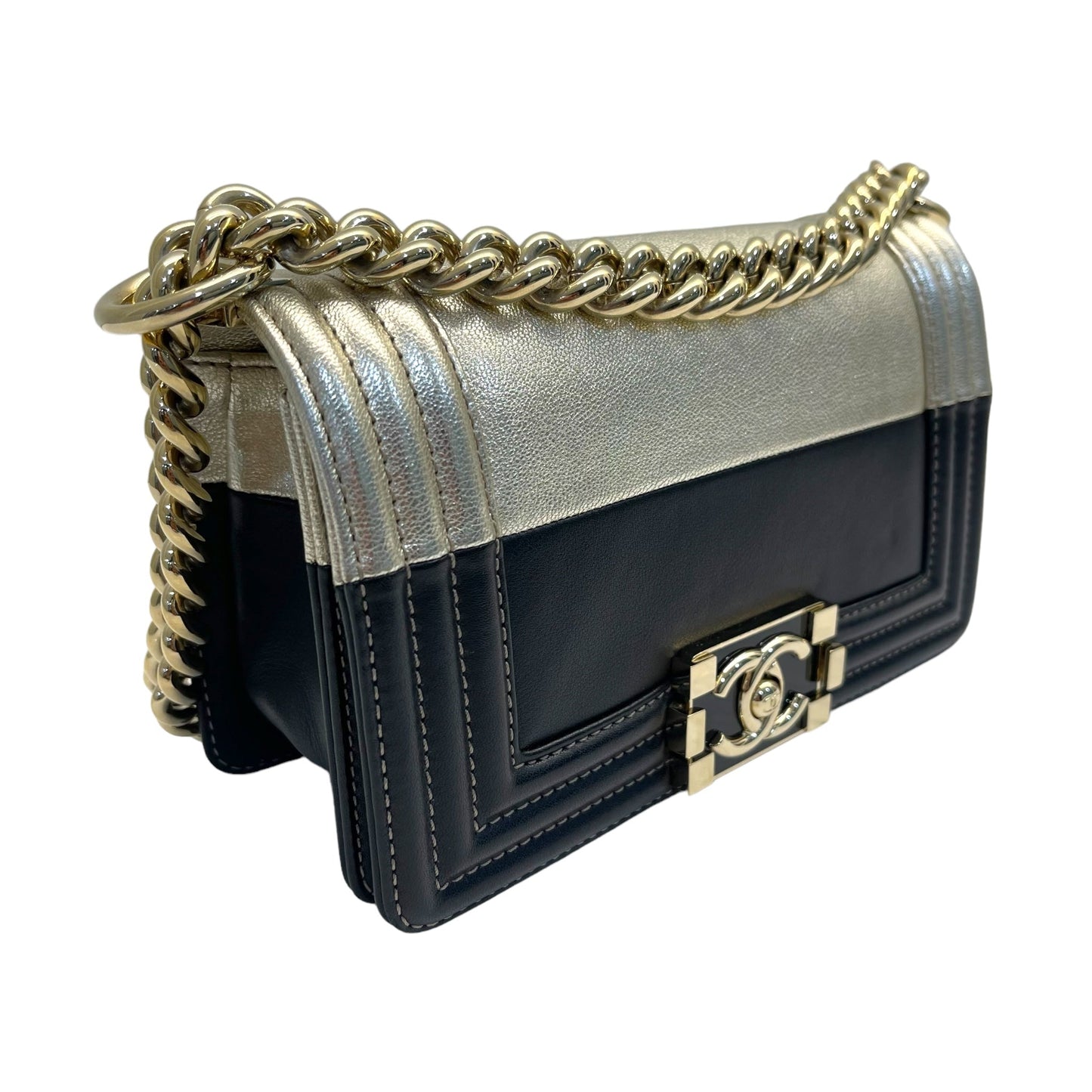 Chanel Boy Small Black Gold Handbag Rovelle Bags