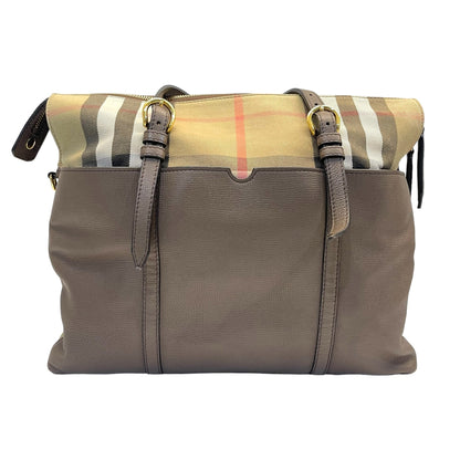 Burberry Mason And Leather Tote Bag