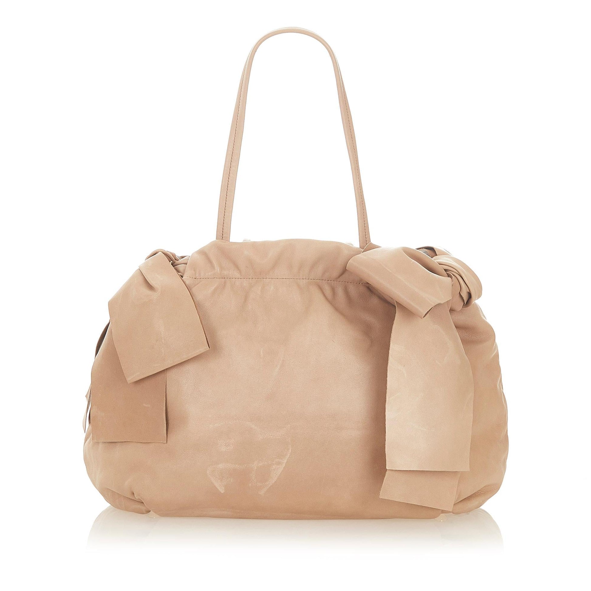 Prada Bow Leather Handbag Rovelle Bags