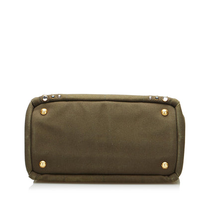 Prada Canapa Studded Satchel Rovelle Bags