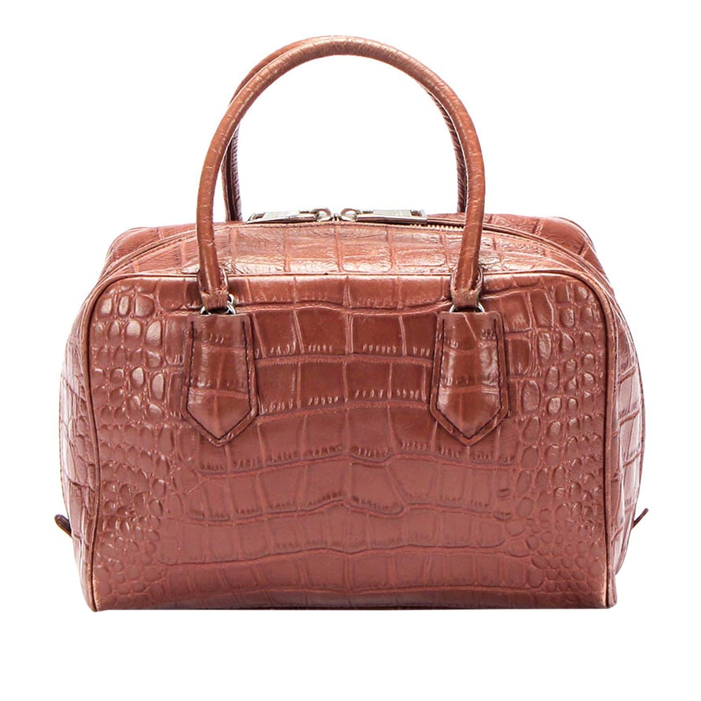 Prada Croc Embossed Leather Handbag Rovelle Bags