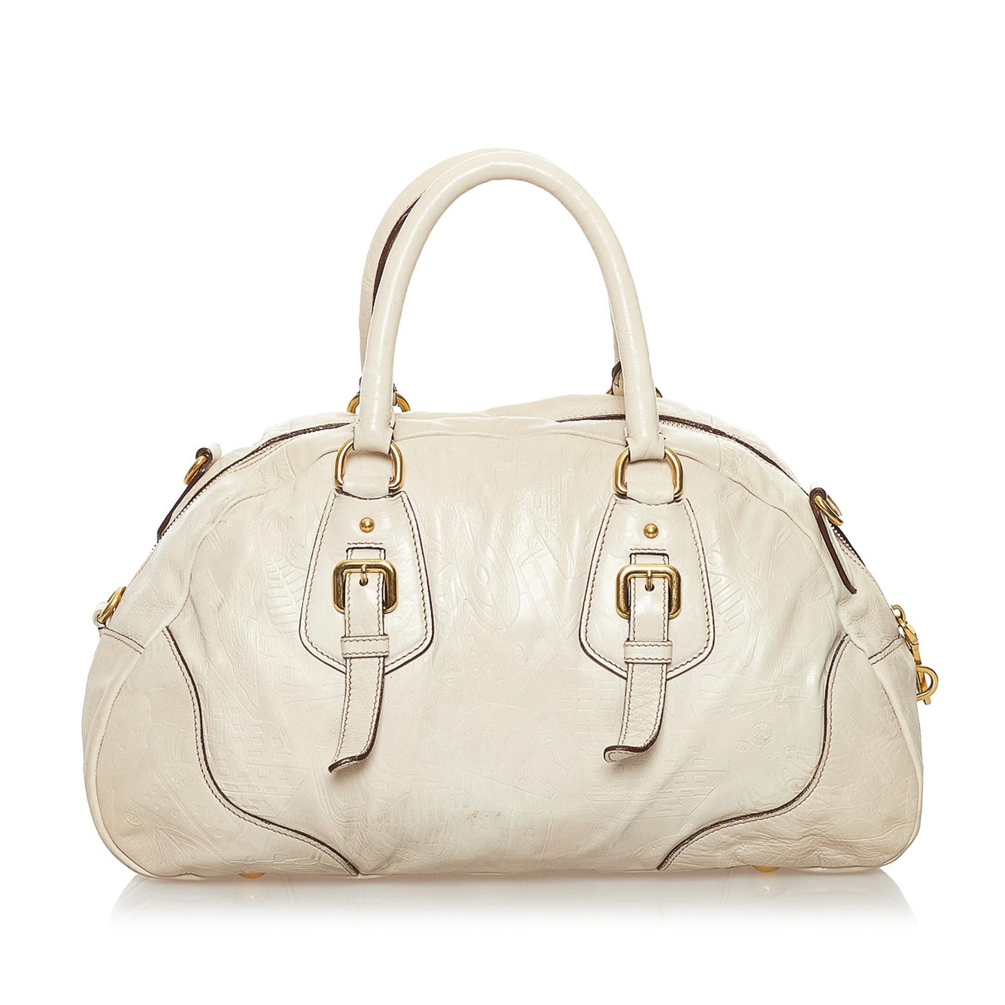 Prada Embossed Leather Satchel Rovelle Bags