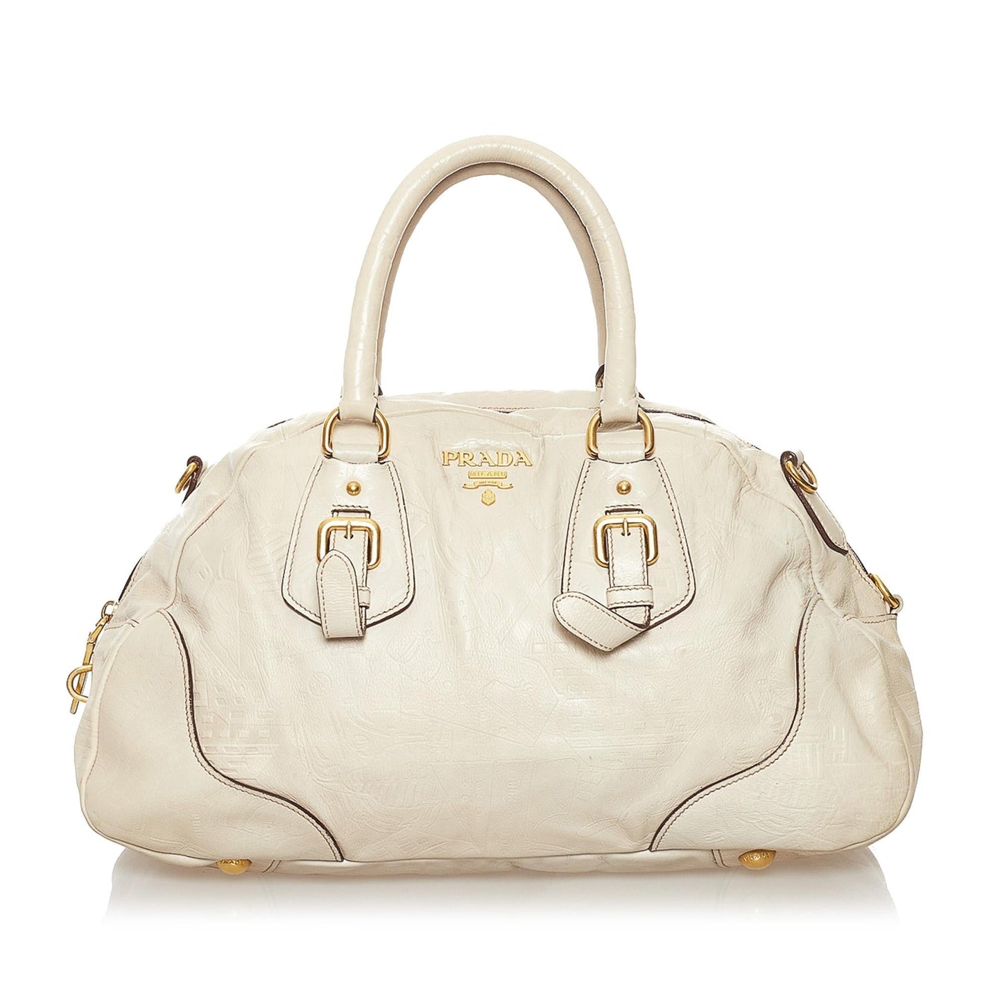 Prada Embossed Leather Satchel Rovelle Bags