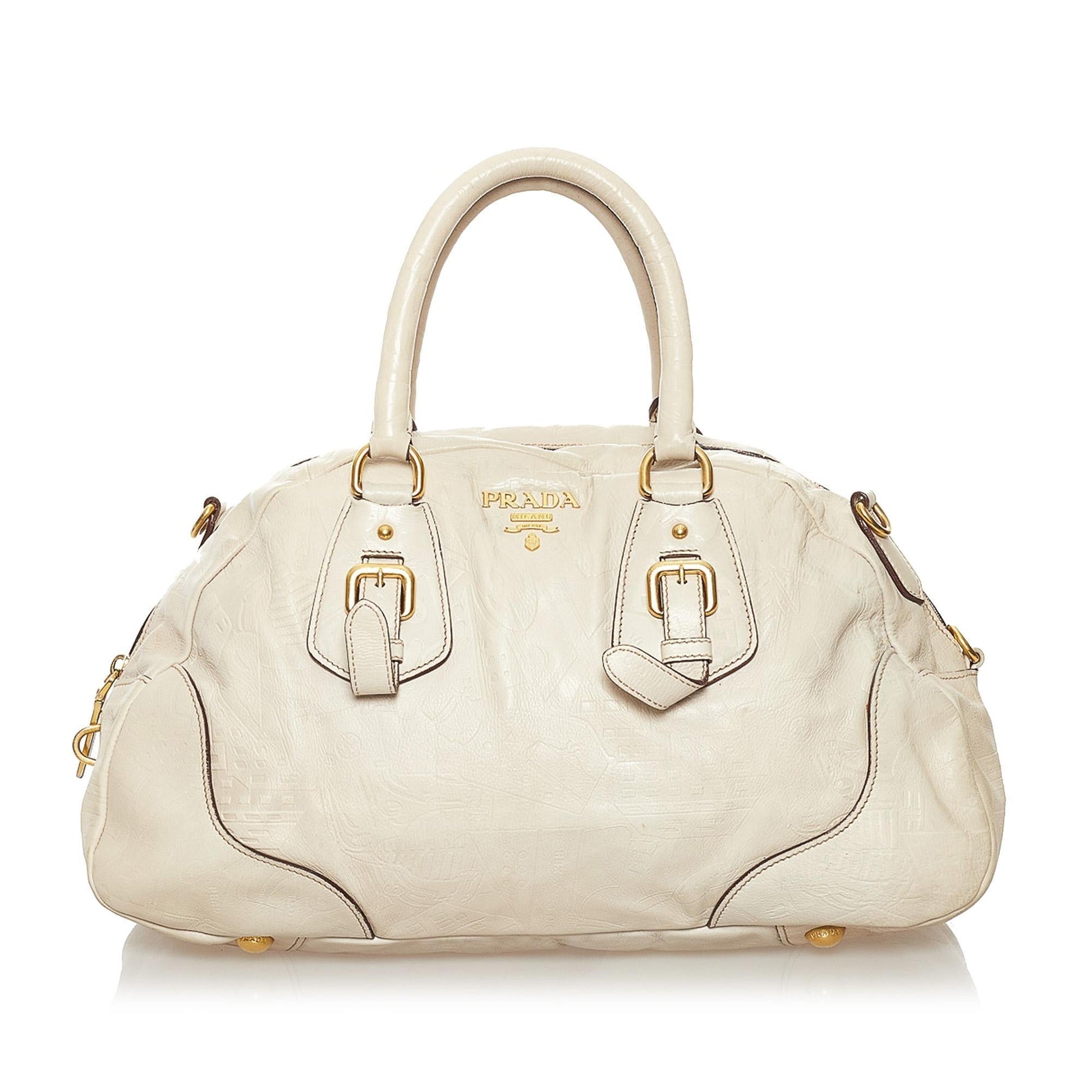 Prada Embossed Leather Satchel Rovelle Bags