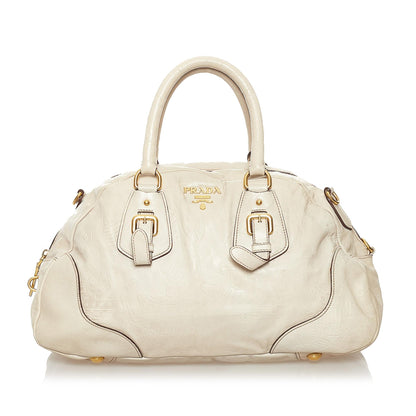 Prada Embossed Leather Satchel Rovelle Bags