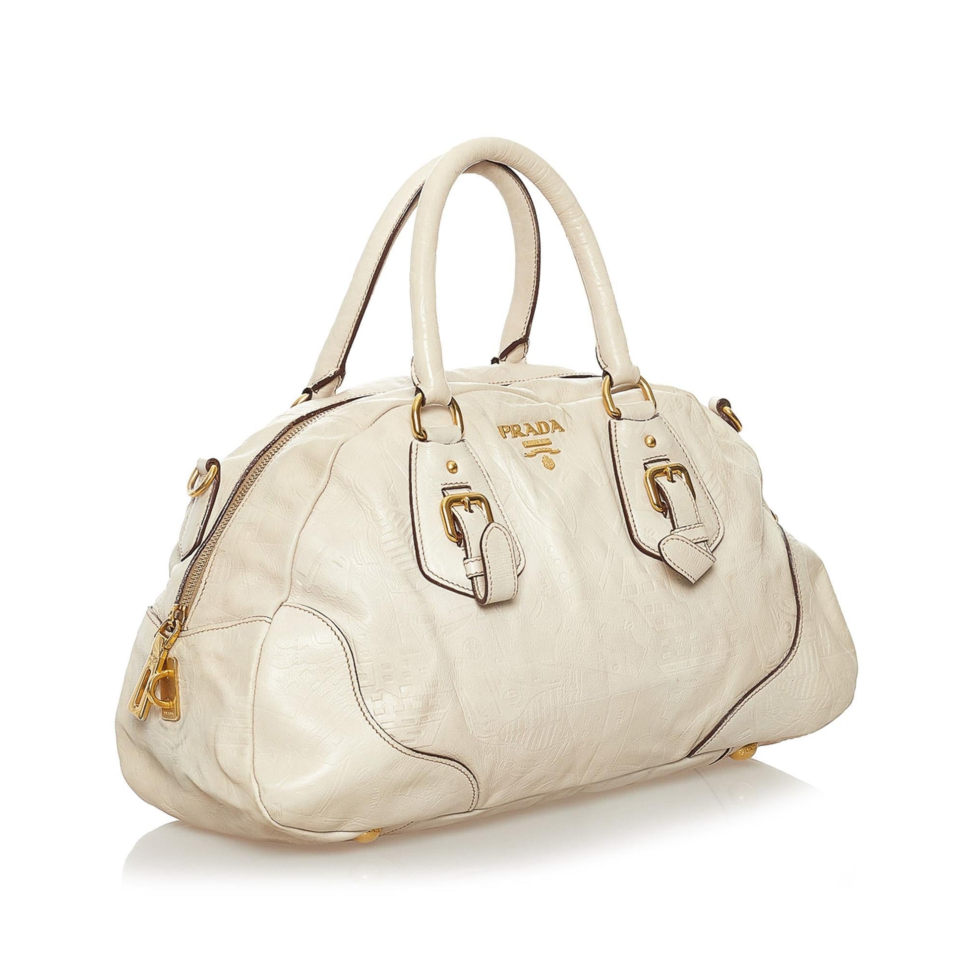 Prada Embossed Leather Satchel Rovelle Bags