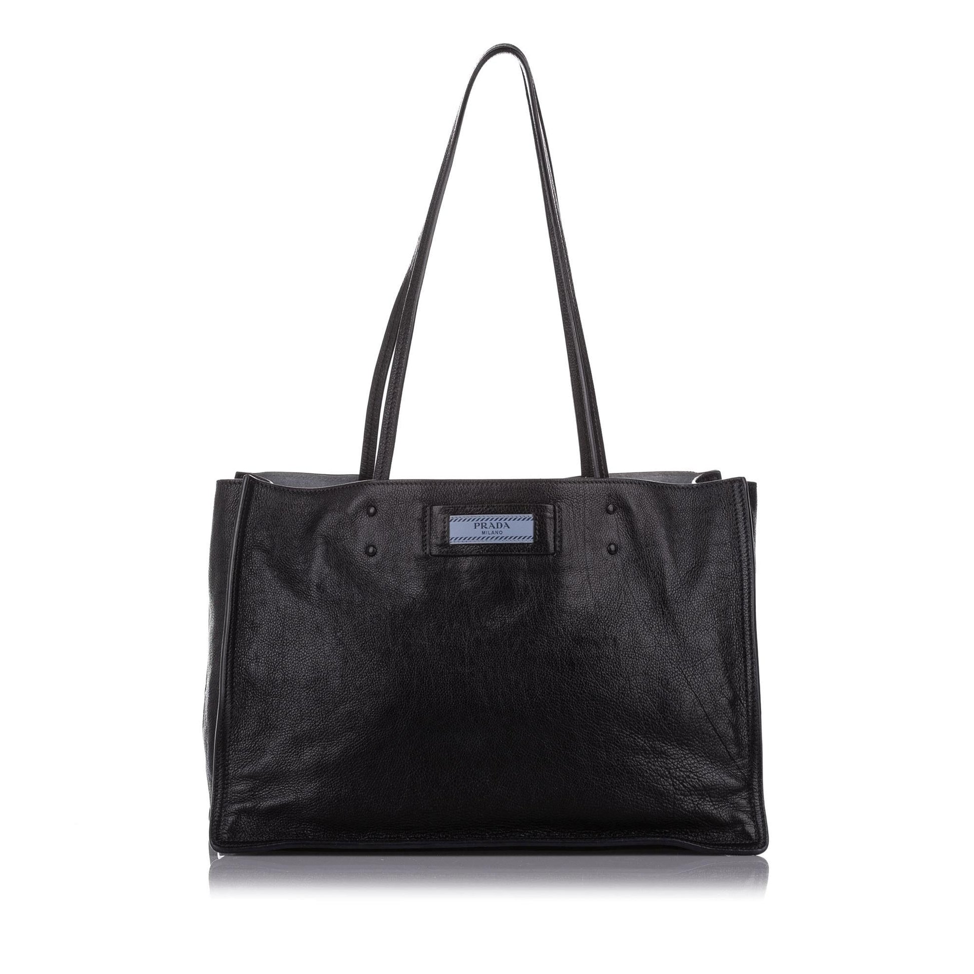 Prada Etiquette Leather Tote Bag Style 2 Rovelle Bags