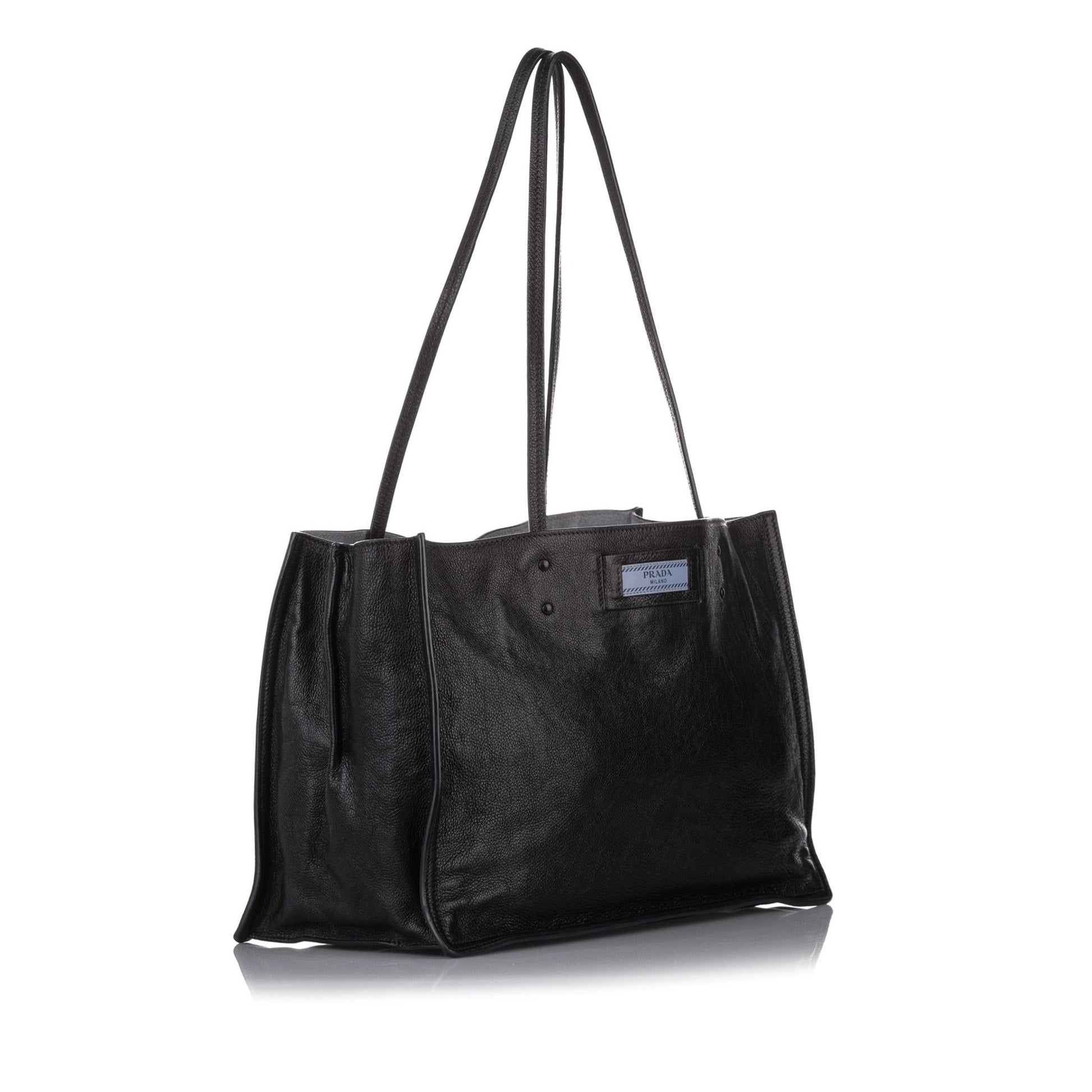 Prada Etiquette Leather Tote Bag Style 2 Rovelle Bags