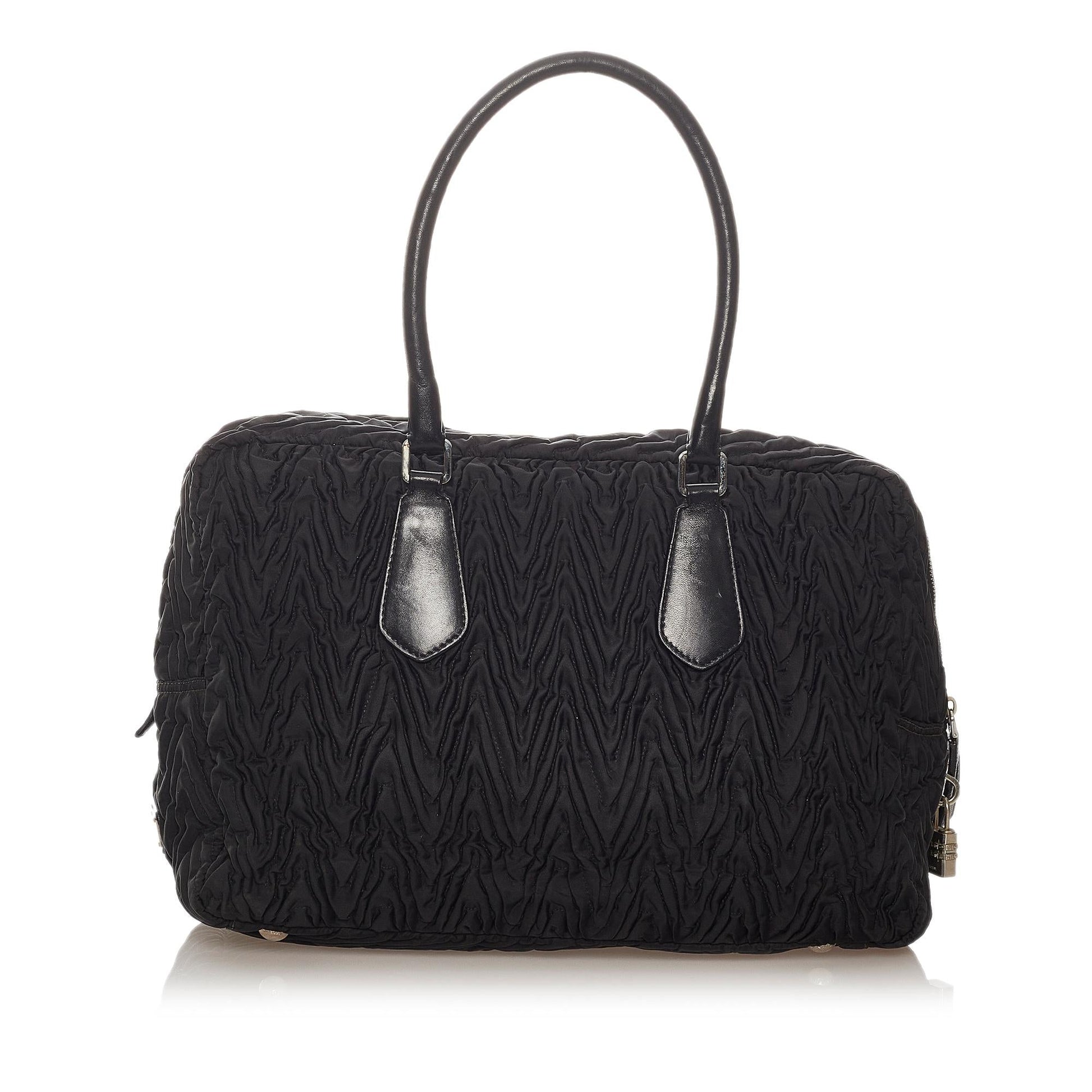 Prada Ruffled Tessuto Handbag Rovelle Bags