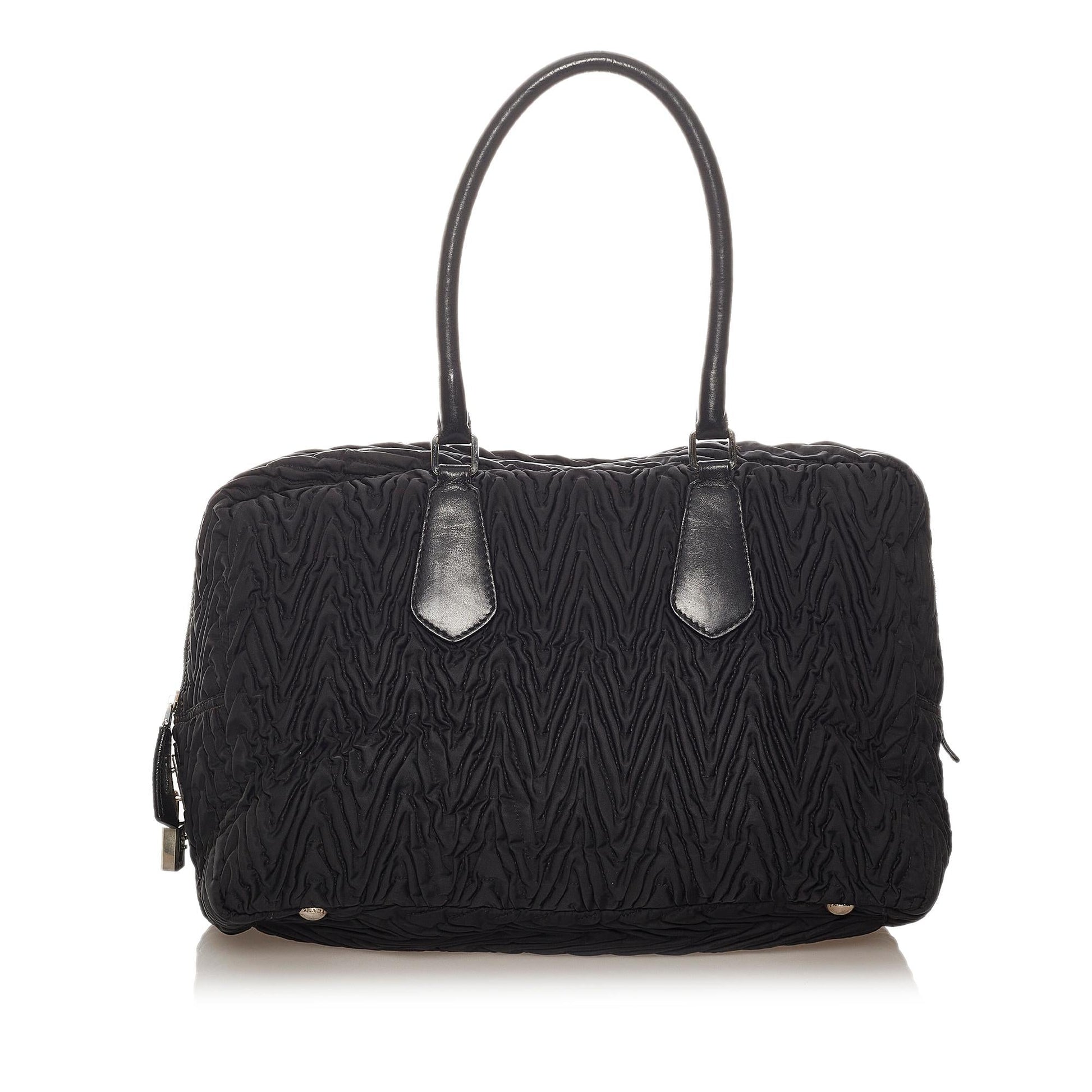 Prada Ruffled Tessuto Handbag Rovelle Bags