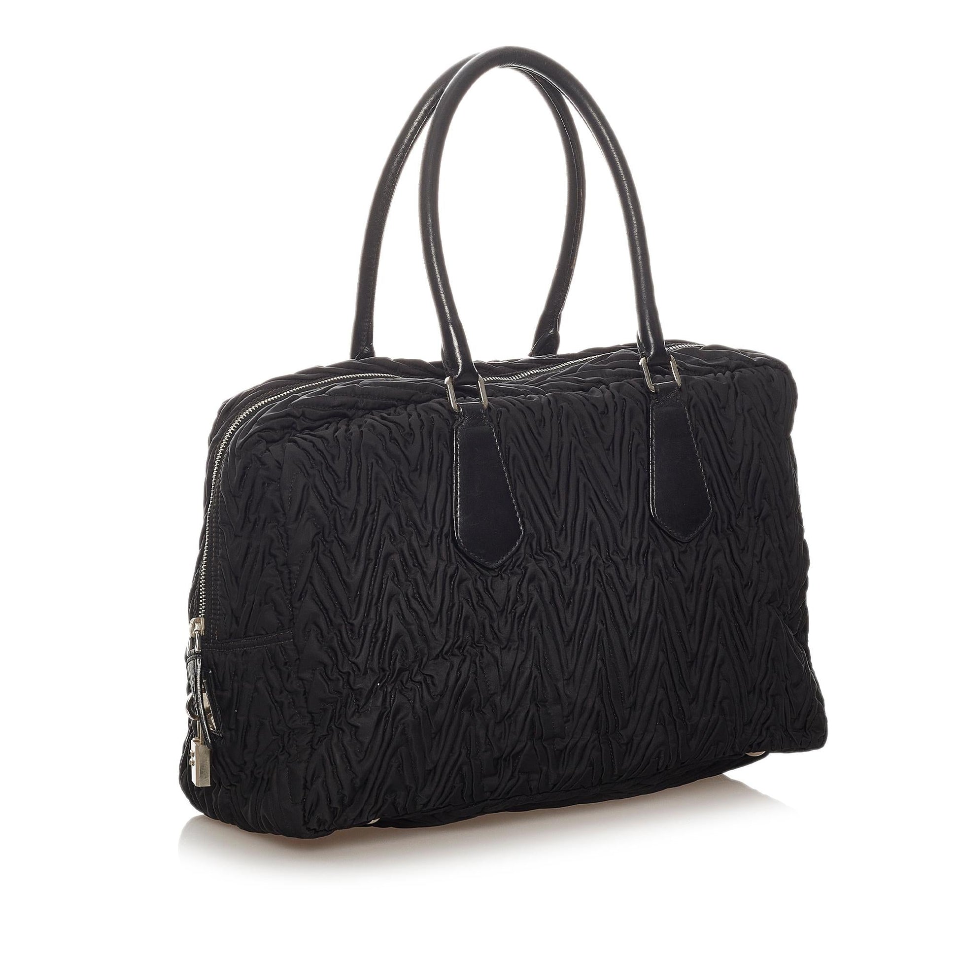 Prada Ruffled Tessuto Handbag Rovelle Bags