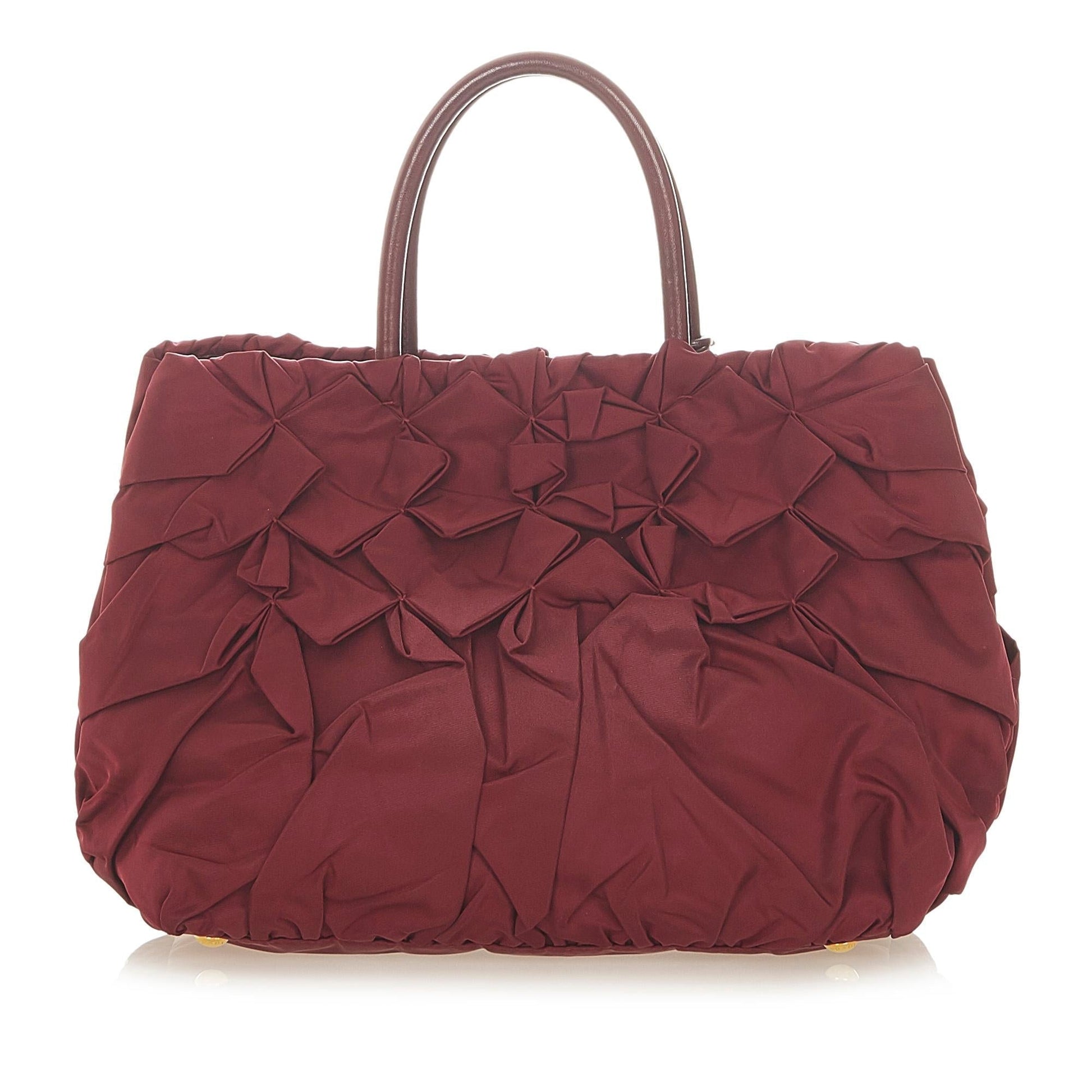 Prada Ruffled Tessuto Tote Bag Rovelle Bags