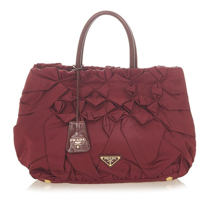 Prada Ruffled Tessuto Tote Bag Rovelle Bags