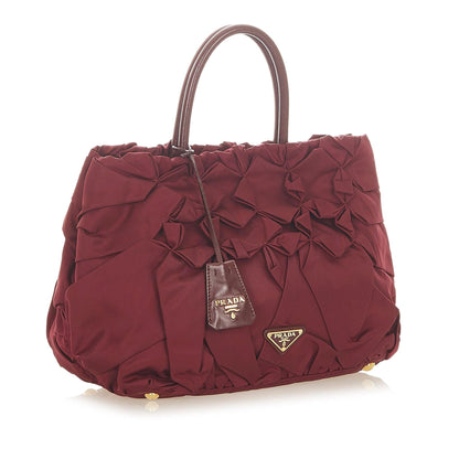 Prada Ruffled Tessuto Tote Bag Rovelle Bags