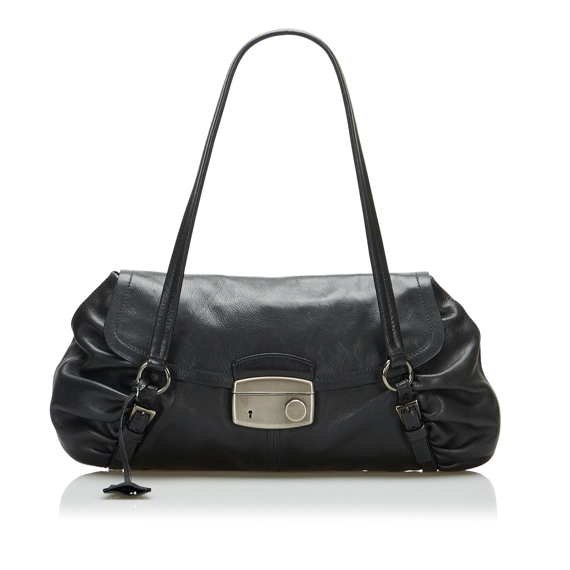 Prada Vitello Daino Easy Sound Lock Shoulder Bag Rovelle Bags